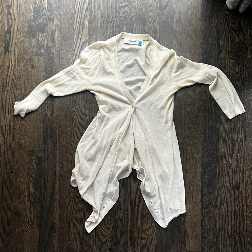 Y2K, early 2000s Women’s Cream Open Front Cardigan button ivory off white small